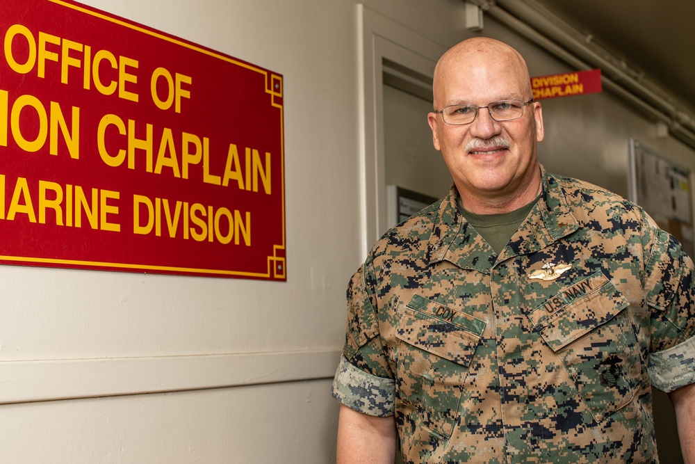 Captain Denis Cox, Chaplain of 1st Marine Division