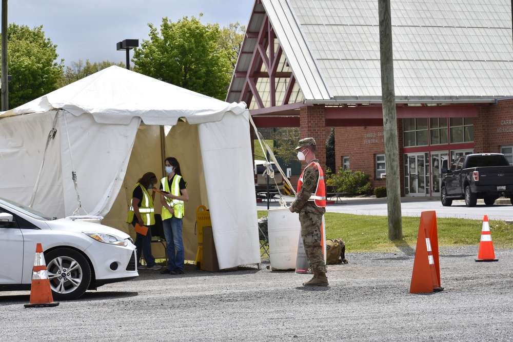 Maryland military police support COVID-19 test site in Carroll County