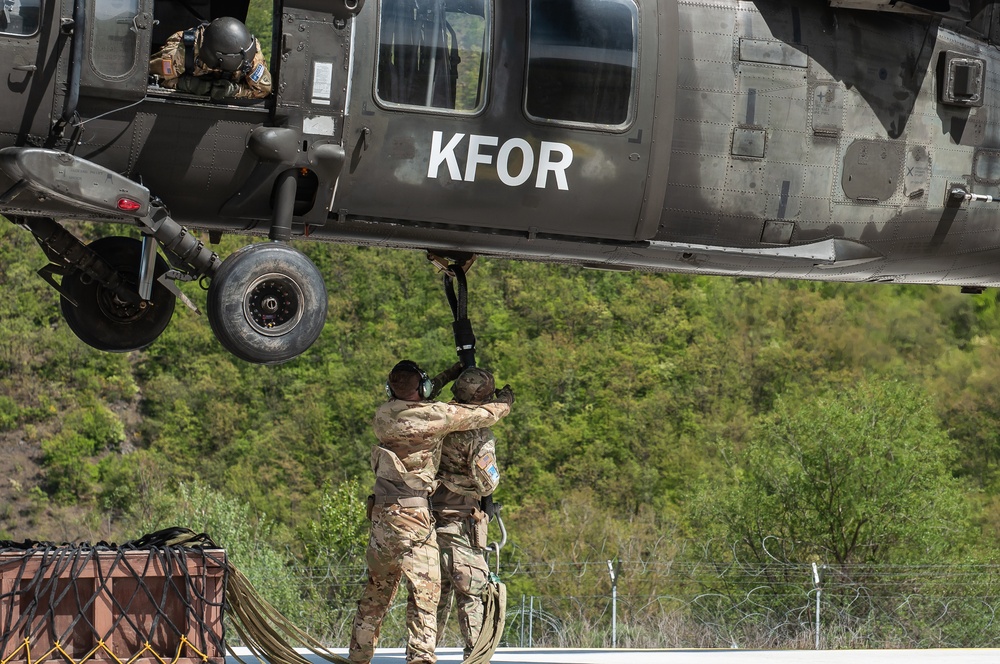 KFOR RC-E Task Force Aviation trains Maneuver Battalion on sling load operations