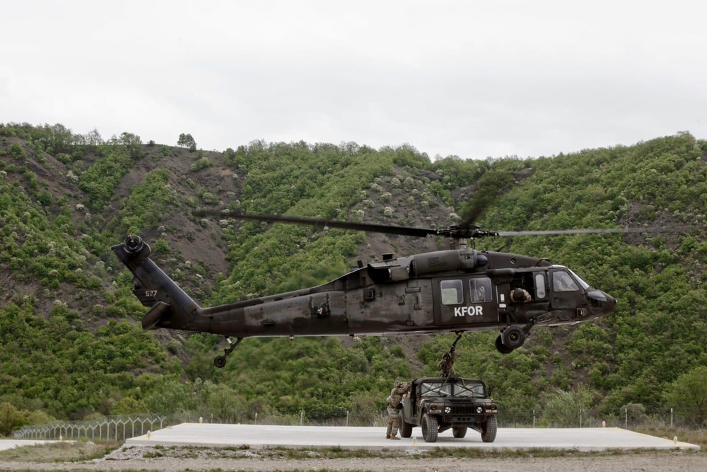 KFOR RC-E Task Force Aviation trains Maneuver Battalion on sling load operations