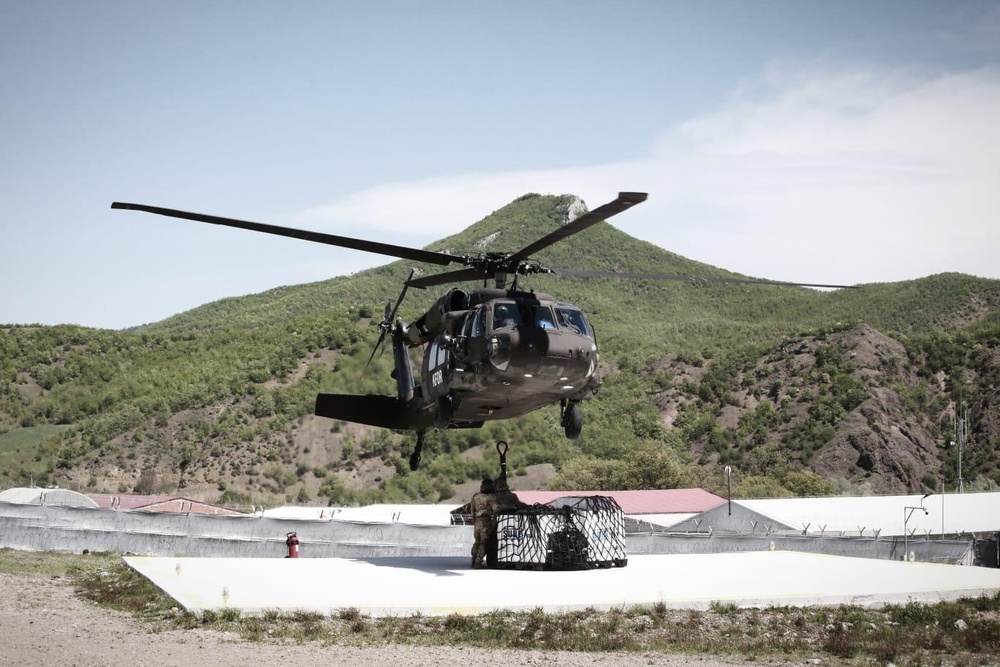 KFOR RC-E Task Force Aviation trains Maneuver Battalion on sling load operations