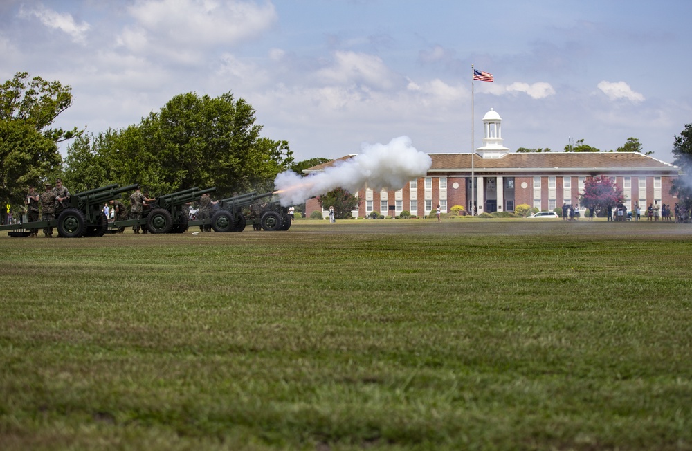 10th Marine Regiment honors Independence Day with 21-Gun Salute