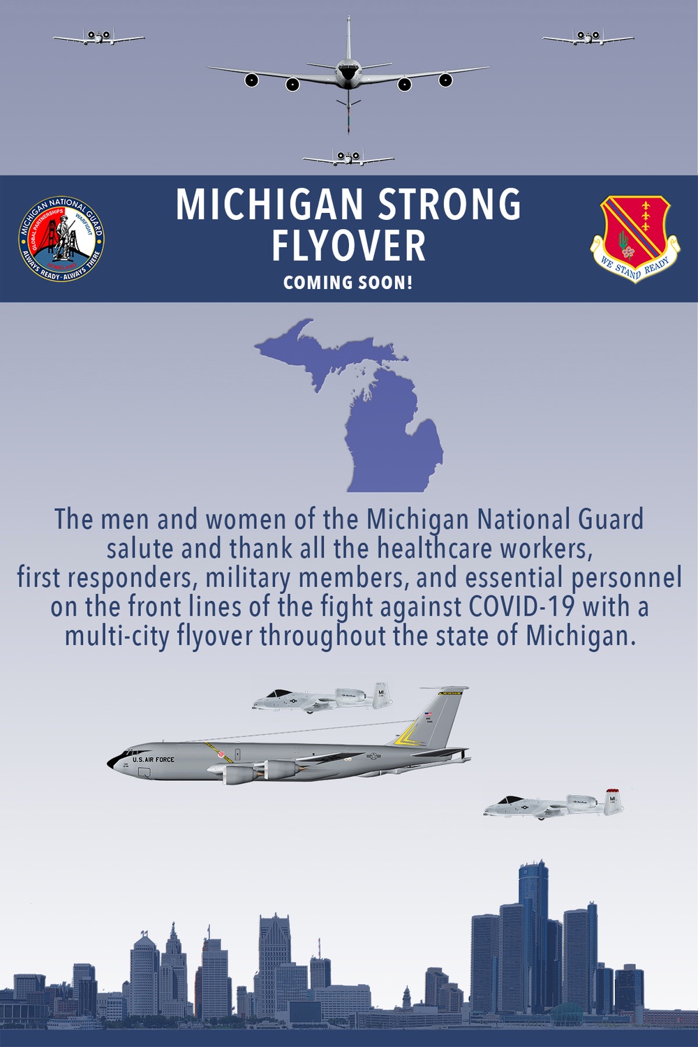 Poster For Michigan Strong Flyovers Poster For Michigan Strong Flyovers