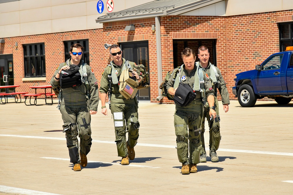 A-10 Pilots walking to there jets for the Michigan Strong Flyovers
