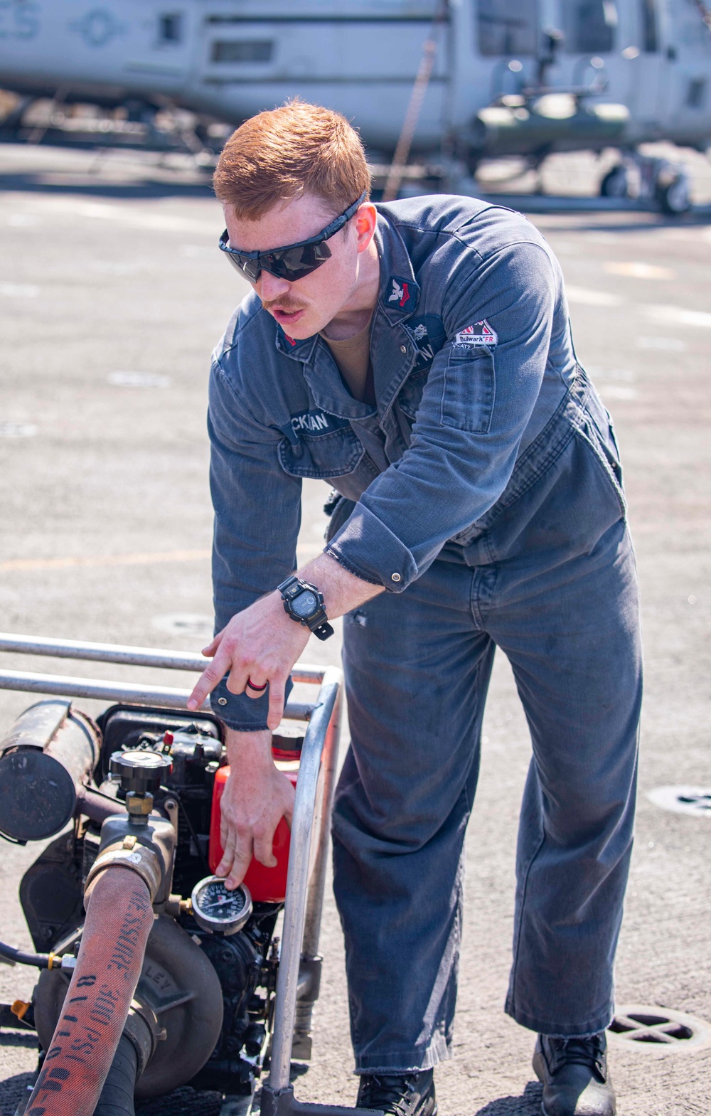 Sailors take part in damage control training