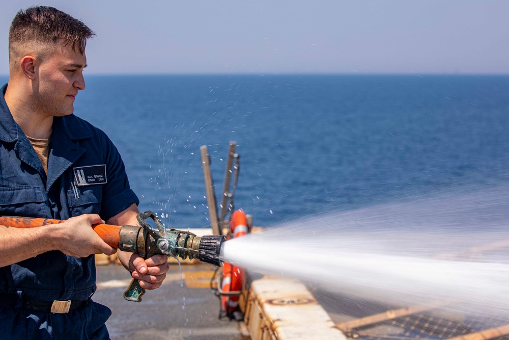 Sailors take part in damage control training