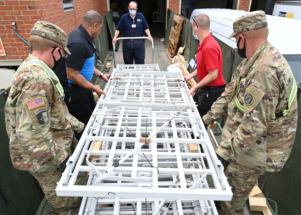 Maryland National Guard Delivers Beds to Franklin Square Medical Center