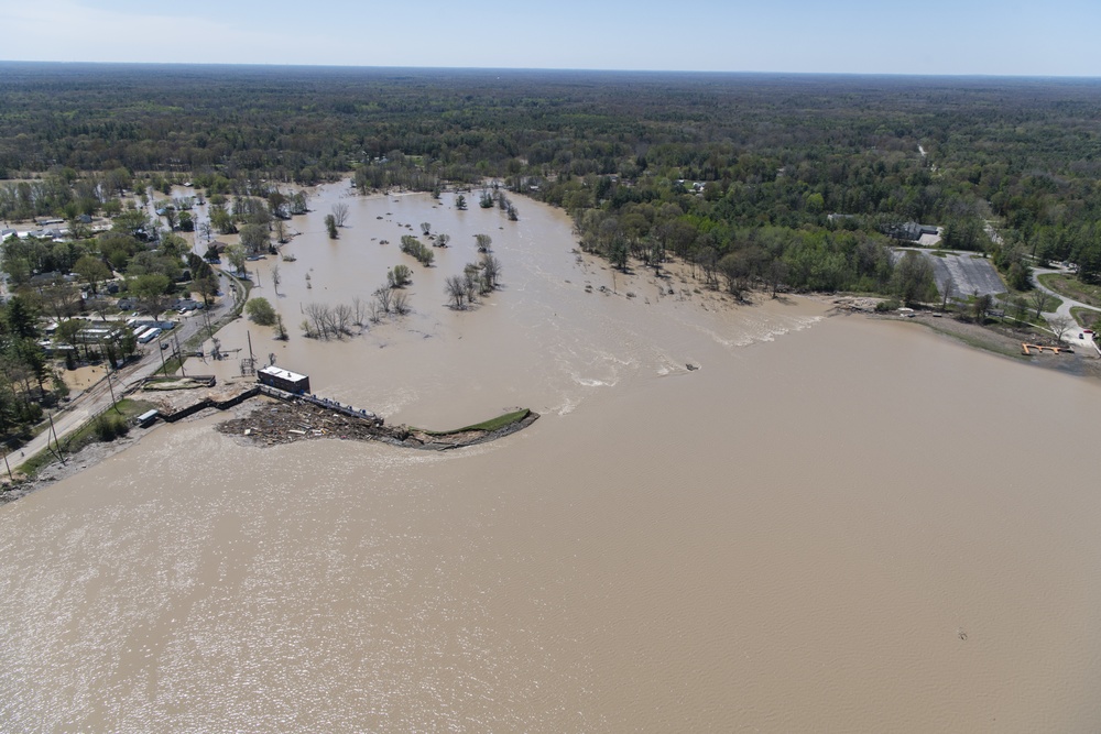 Flooding in Sanford, Mich. on May 20, 2020