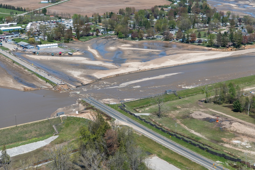 Dam break at Edenville, Mich. on May 20, 2020