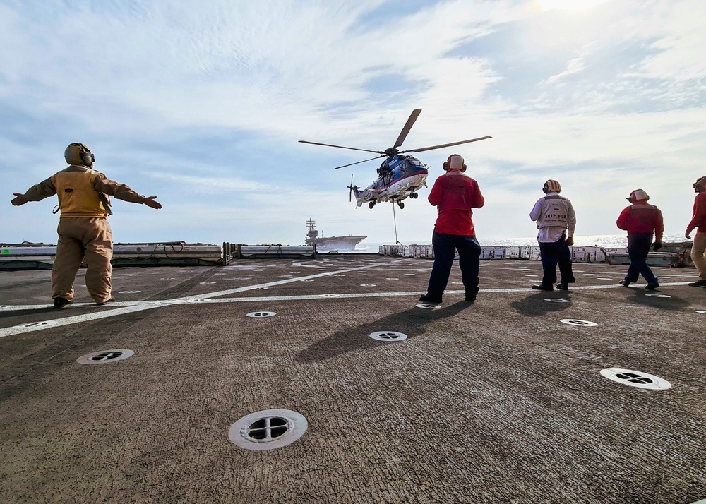 USNS Carl Brashear (T-AKE 7) Conducts Replenishment-at-Sea with USS Ronald Reagan (CVN 76)