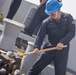 Sailors take part in a anchor evolution