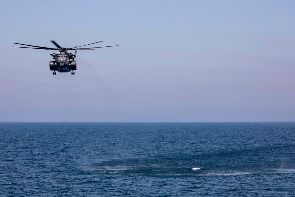 Sailors take part in flight operations.