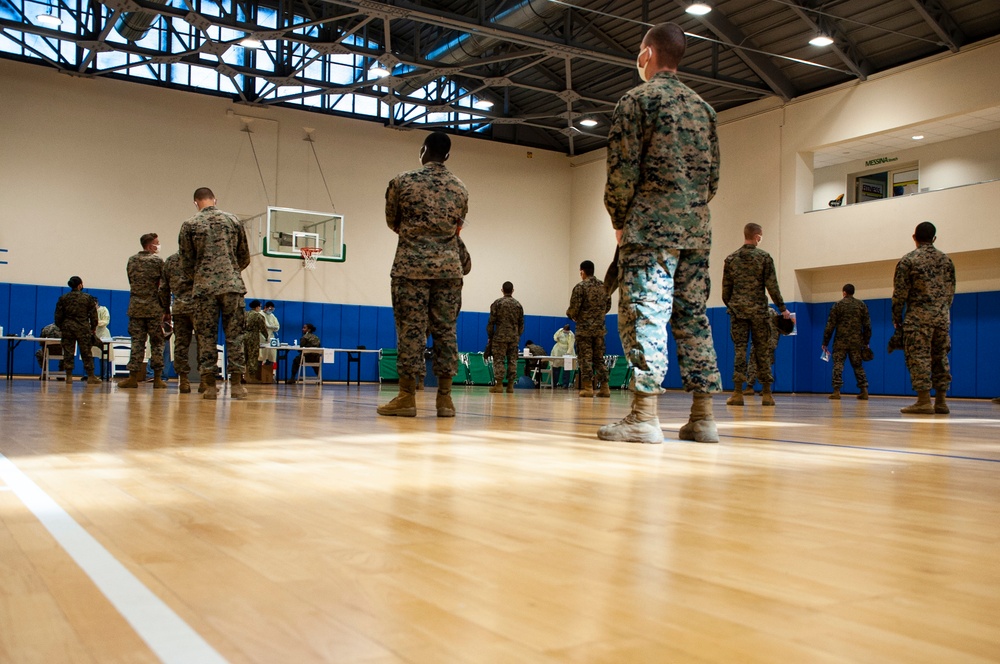 U.S. Navy Sailors conduct Nasal Swab Tests