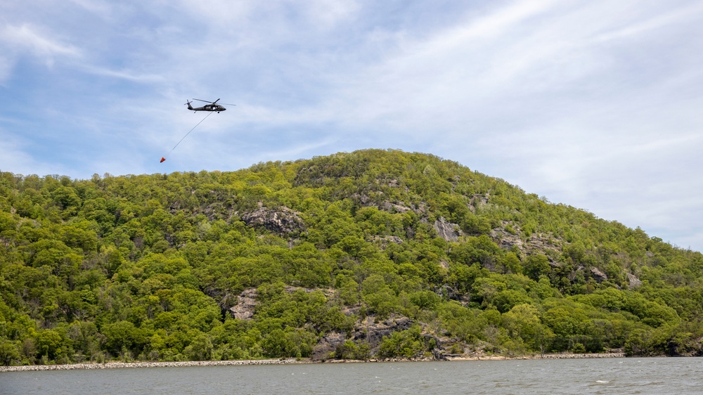 NewYork and Connecticut UH-60 Crews conduct fire bucket training over Hudson River