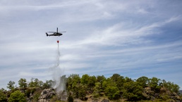 New York and Connecticut UH-60 Crews conduct fire bucket training over Hudson River