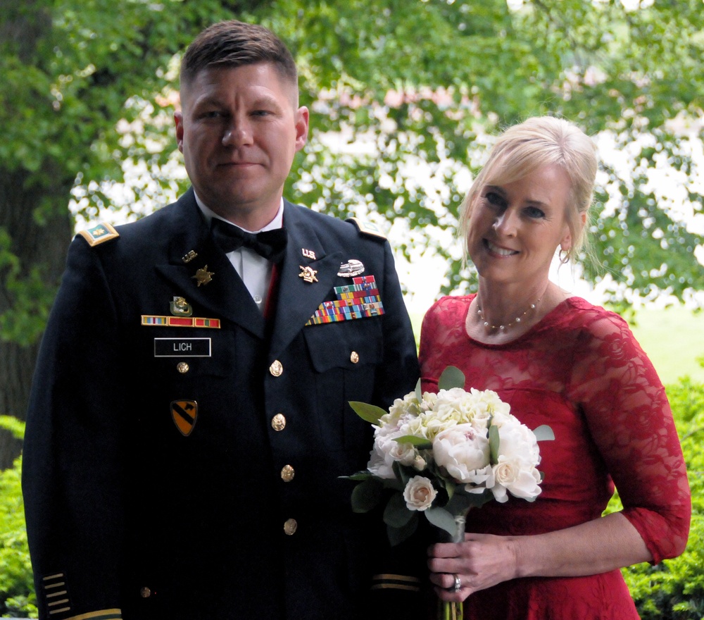 Division West officer and wife renew wedding vows at historic Quarters One on Rock Island Arsenal