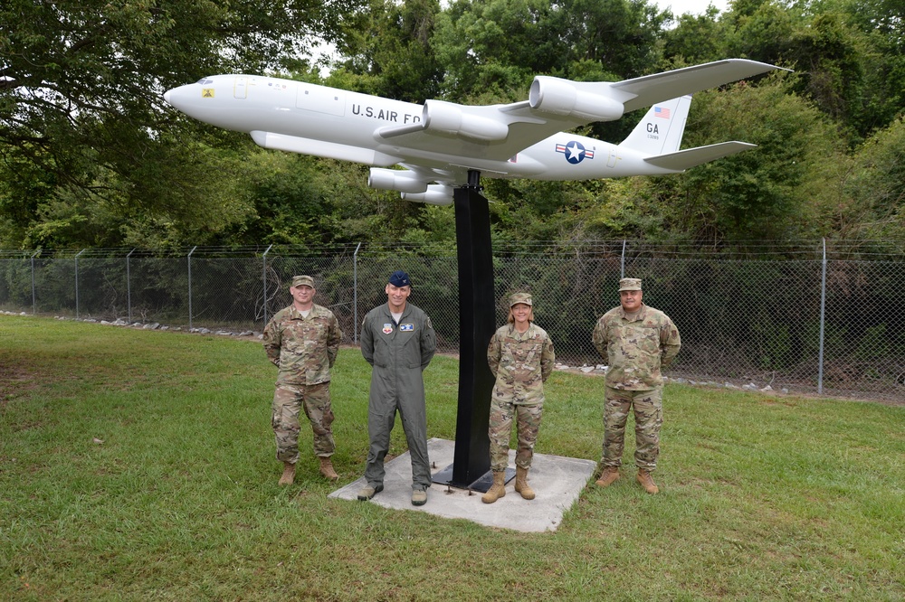 Team JSTARS receives new E-8C Joint STARS model aircraft to display at their unit