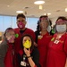 Nurses from Keck Medical Center of USC infusion unit with NSWC PHD-donated 3D printed masks and shields