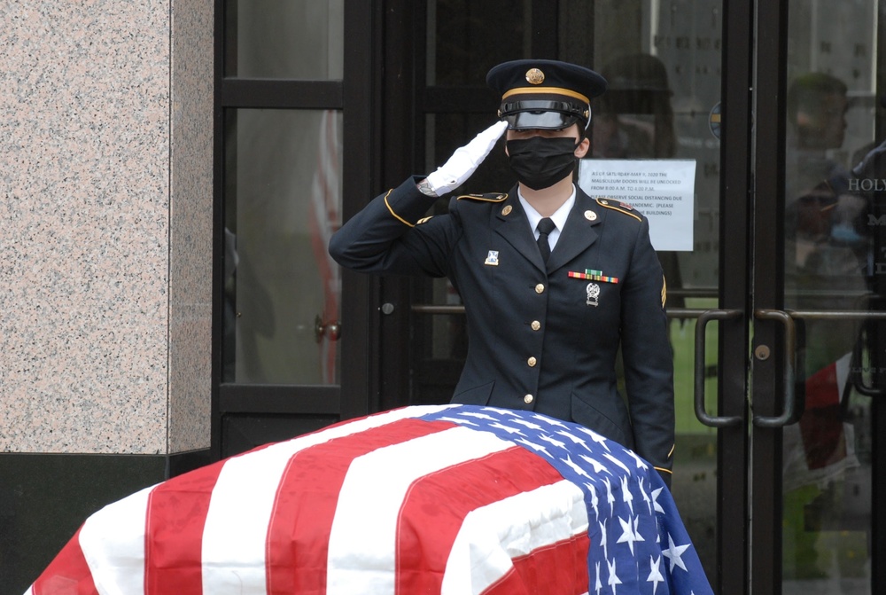 New York Honor Guard present socially distanced military funeral honors