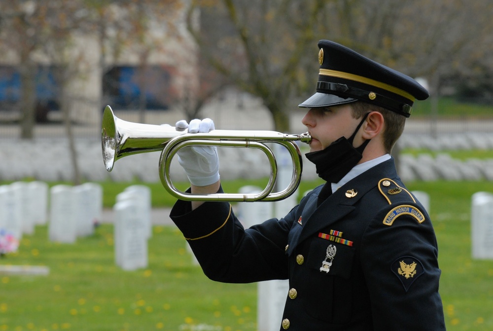 New York Honor Guard present socially distanced military funeral honors