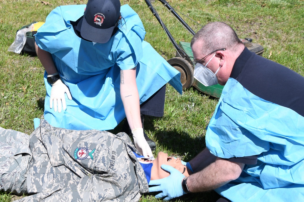 104th Fighter Wing Fire Department trains for Emergency Medical calls