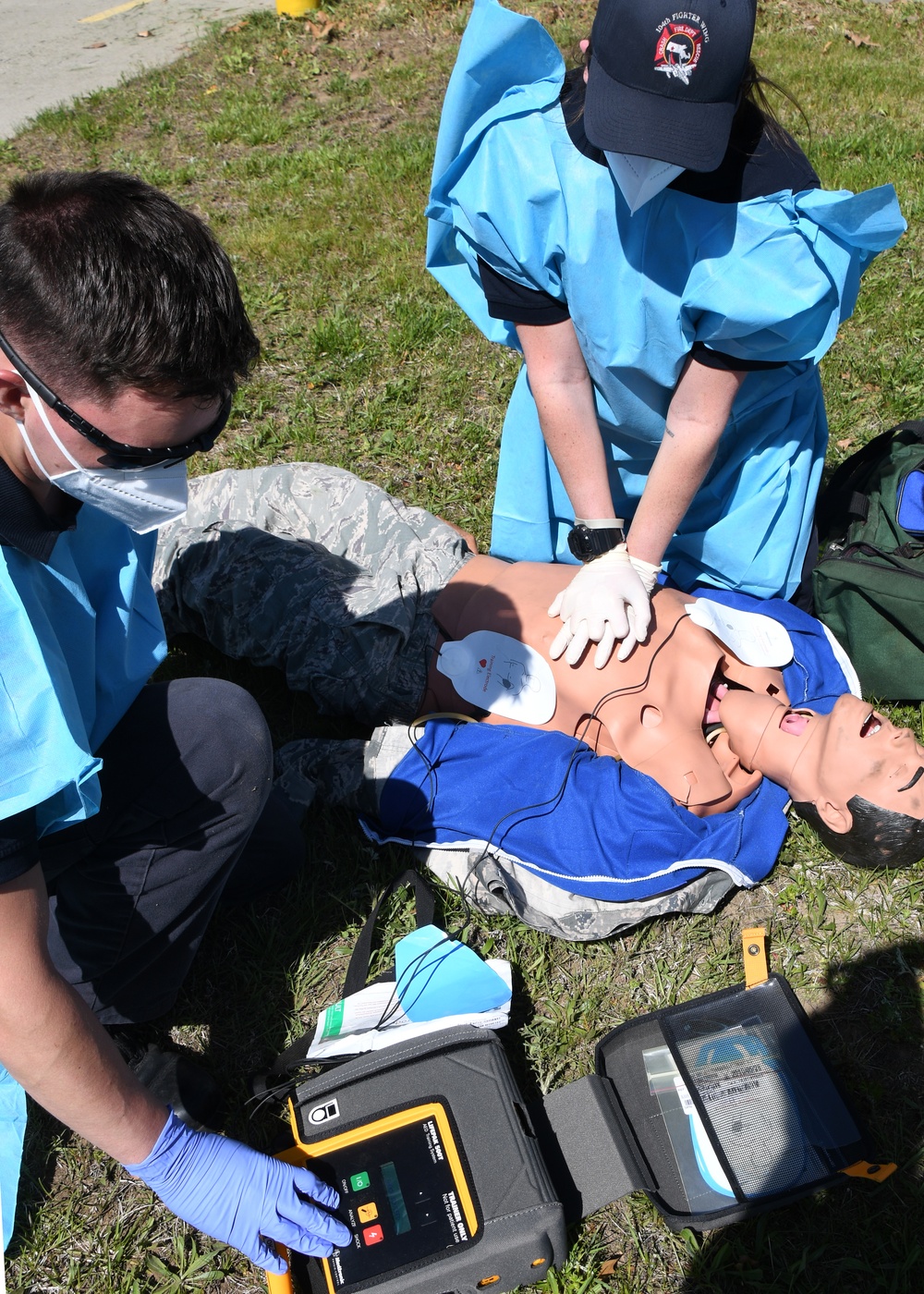 104th Fighter Wing Fire Department trains for Emergency Medical calls