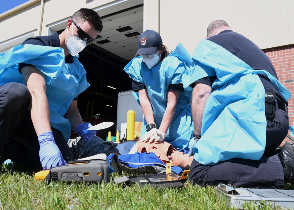 104th Fighter Wing Fire Department trains for Emergency Medical calls