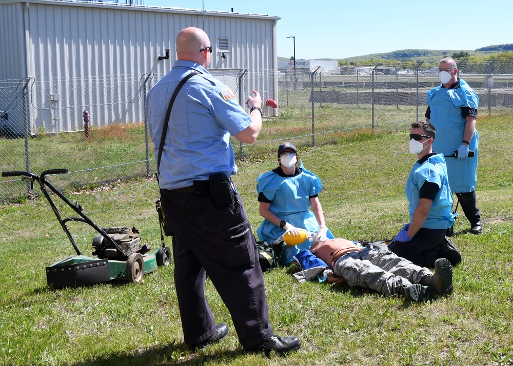 104th Fighter Wing Fire Department trains for Emergency Medical calls