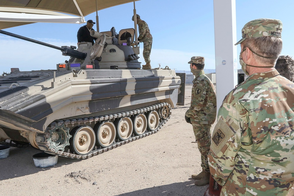 Senior leaders ar briefed at the National Training Center Fort Irwin