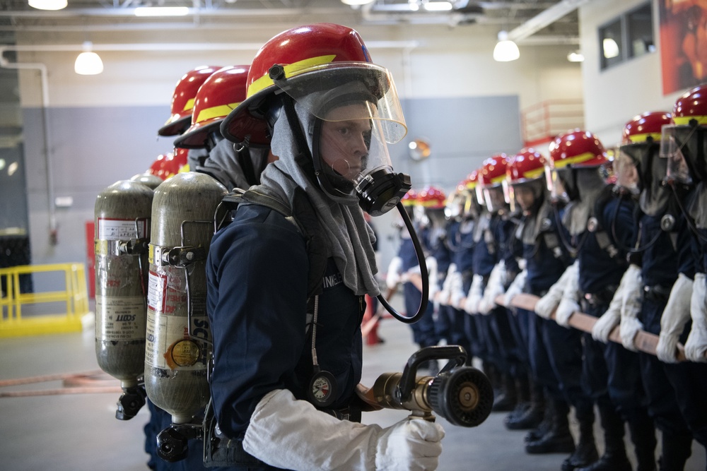 Recruits Participate in Firefighting Training