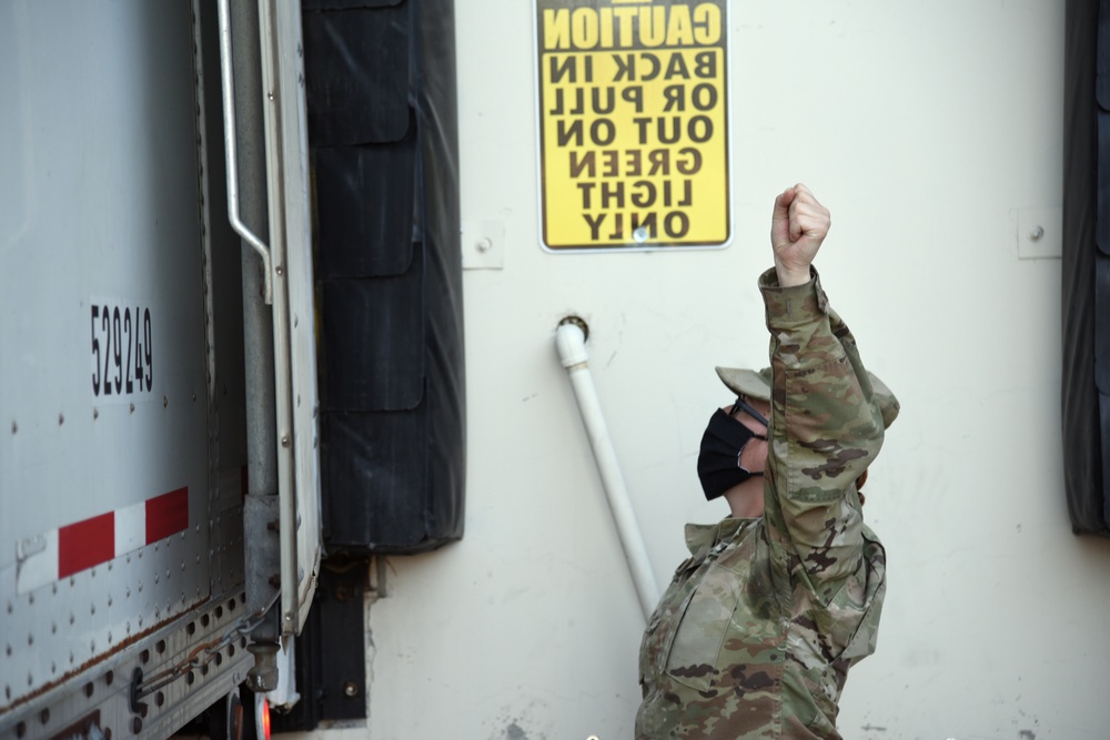 Arizona National Guard transports truckloads of food destined for food banks