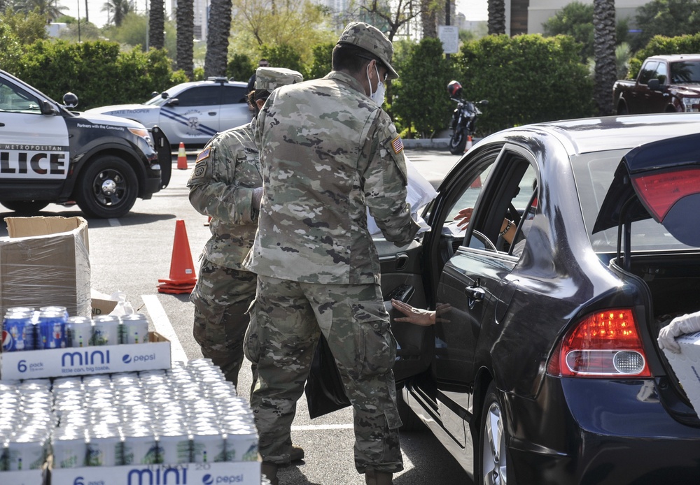 Task Force 221 assists Three Square with food distribution at Palace Station Casino