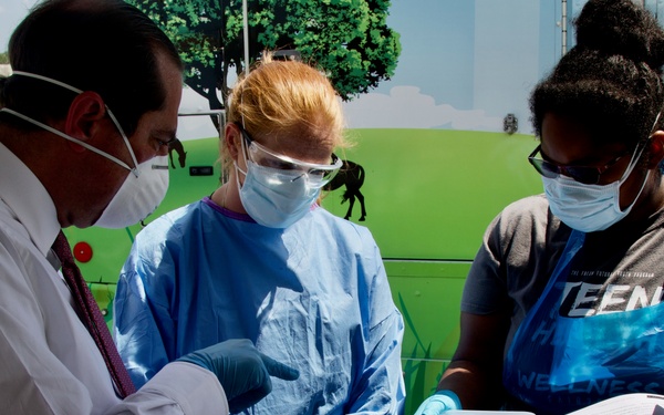 Secretary of Health and Human Services visits Lot J