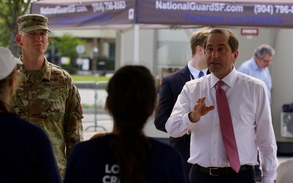 Secretary of Health and Human Services visits Lot J