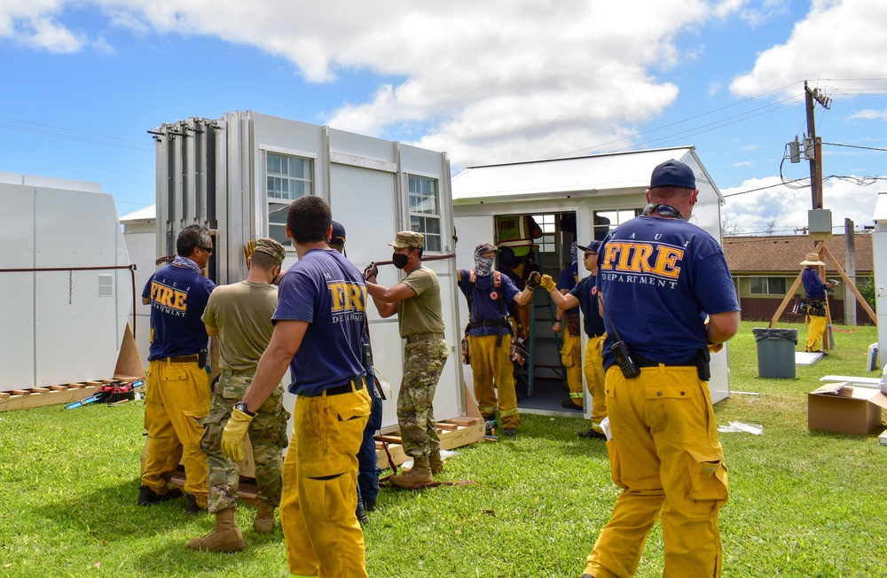 Hawaii National Guard construct shelters during COVID-19 pandemic
