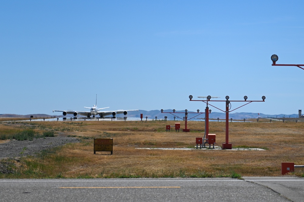 Offutt RC-135S Cobra Ball aircraft take shelter at Travis