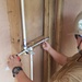 U.S. Navy Seabees with NMCB-5’s Detail Pohnpei build head and shower facilities to help prepare a COVID-19 response compound