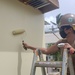 U.S. Navy Seabees with NMCB-5’s Detail Pohnpei build head and shower facilities to help prepare a COVID-19 response compound