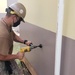 U.S. Navy Seabees with NMCB-5’s Detail Pohnpei build head and shower facilities to help prepare a COVID-19 response compound