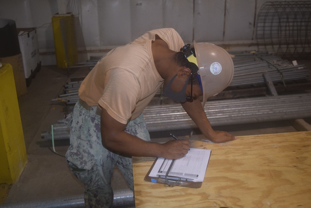 U.S. Navy Seabees from NMCB-5’s Detail Diego Garcia support the U.S. Air Force