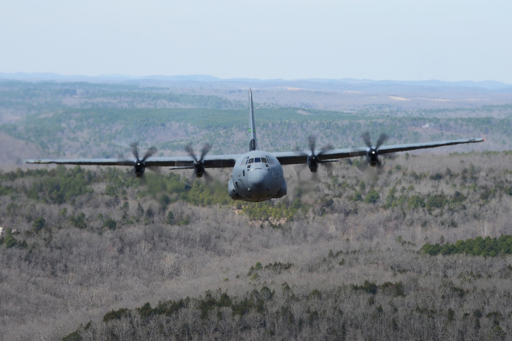Air Force Reserve unit launches C-130J four-ship formation