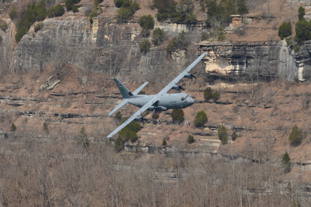 Air Force Reserve unit launches C-130J four-ship formation
