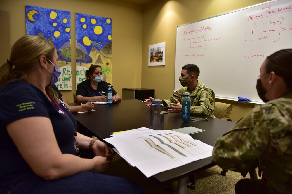 Cal Guard coordinates with FIND Food Bank staff