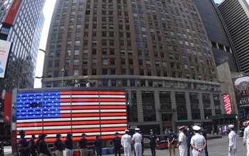 Future Sailors Recite Oath in Times Square During Virtual Fleet Week New York