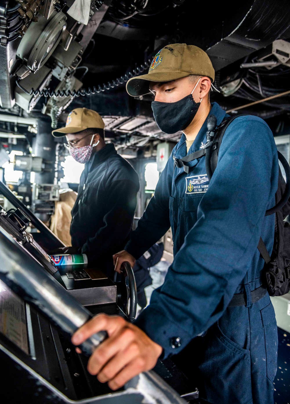 Sailors Aboard USS John S. McCain (DDG 56) Stand Bridge Watches Underway