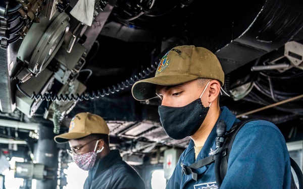 Sailors Aboard USS John S. McCain (DDG 56) Stand Bridge Watches Underway