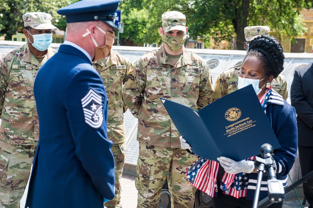 Congresswoman Sheila Jackson Lee Hosts a Memorial Day Commemoration with Texas Military Department Members