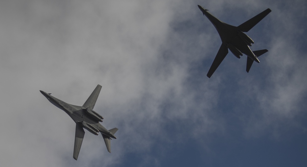 B-1 bombers conduct missions over South China Sea