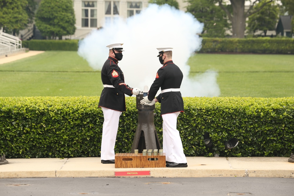 Body Bearers execute 21 gun salute in honor of Memorial Day