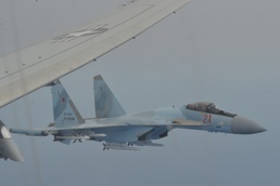 Unsafe Unprofessional Interception of a U.S. Navy P8 by Russian SU-35s over the Mediterranean Sea